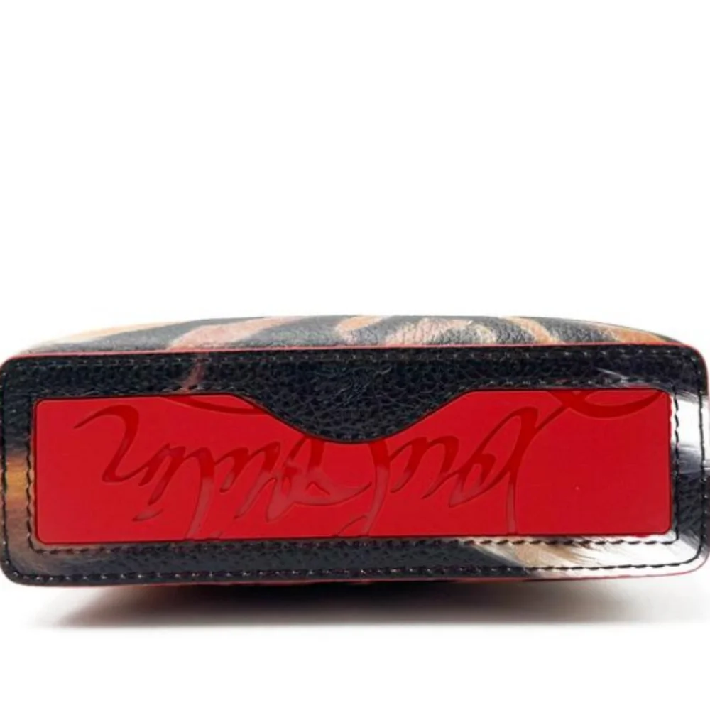 Christian Louboutin Mini CabataTiger Red Leather Studded Crossbody Bag - Picture 9 of 15